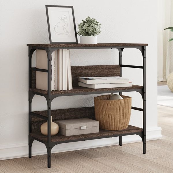 vidaXL Konzolový stolík hnedý dub 75x32x75 cm kompozitné drevo