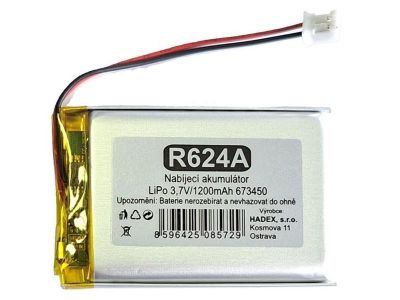 Nabíjacie batérie LiPo 3,7V/1200mAh 673450 HADEX
