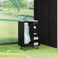 vidaXL Golfová skriňa s kolesom Čierny dub 65 x 45 x 98 cm