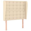 vidaXL Čelo postele so záhybmi krémové 103x23x118/128 cm látka