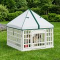 vidaXL 4 panelový psí výbeh s strechou 88 x 88 x 112 cm Plast Biela
