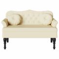 vidaXL Chesterfield lavica Krémová 120,5 x 65 x 75 cm Umelá koža