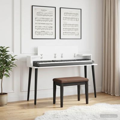 vidaXL Štúdiový stôl Biela 110 x 36 x 19,5 cm Kompozitné drevo