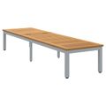 vidaXL Ležadlo Sivá 200 x 55 x 35 cm Pevné akáciové drevo