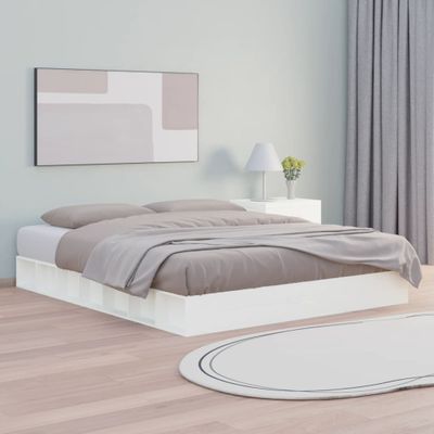 vidaXL Posteľný rám biely 180x200 cm Super King masívne drevo