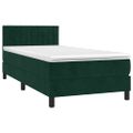 vidaXL Posteľný rám boxsping s matracom tmavozelený 90x190 cm zamat