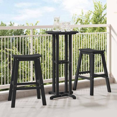 vidaXL Záhradný bar set 3 pcs Čierna HDPE