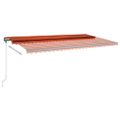 vidaXL Samostatne stojaca ručná markíza 600x350 cm oranžovo-hnedá