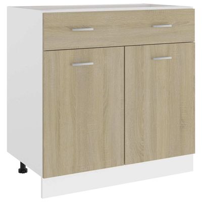 vidaXL Spodná skrinka+zásuvka, sonoma 80x46x81,5 cm, kompozitné drevo
