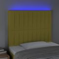 vidaXL Čelo postele s LED zelené 90x5x118/128 cm látka
