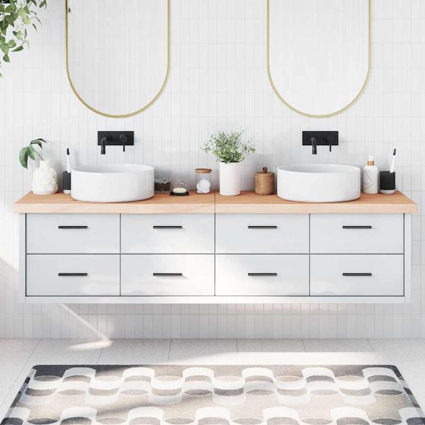 vidaXL Kúpeľňová doska 200x60x(2-6) cm neošetrený masív