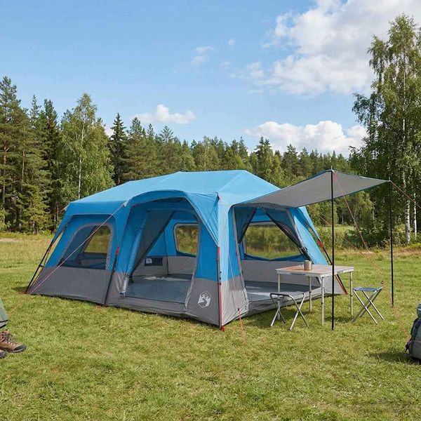 vidaXL Okamžitý stan Modrá Pre 10 osôb 185T Polyester s PU náterom