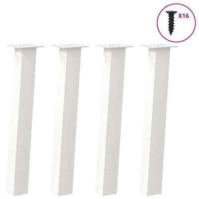 vidaXL Nohy konzolového stolíka 4 ks biele 72 cm oceľové