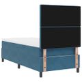 vidaXL Posteľ s pružinovým rámom Tmavomodrá 100 x 200 cm Zamat