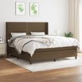 vidaXL Boxspring posteľ s matracom tmavohnedá 160x200 cm látka