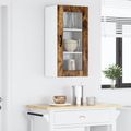 vidaXL Nástenný sklenený kabinet LUCCA Dymový dub 40 x 31 x 80 cm
