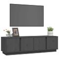 vidaXL TV skrinka sivá 140x40x40 cm masívna borovica