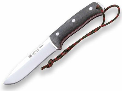 JOKER CV125  Nomad vonkajší nôž 12,7 cm, šedá, Micarta, kožené puzdro a paracord