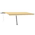 vidaXL Samostatne stojaca automatická markíza 500x300 cm žlto-biela
