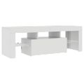 vidaXL TV skrinka s LED svetlami lesklá biela 120x35x40 cm