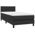 vidaXL Boxspring posteľ s matracom a LED čierna 80x200 cm umelá koža