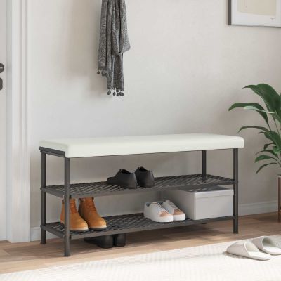 vidaXL Vankúš na lavičku Umelá koža Biela Hĺbka 35 cm