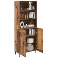 vidaXL Highboard Staré drevo 69,5 x 34 x 180 cm Kompozitné drevo