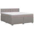 vidaXL Posteľ boxspring s matracom Sivohnedá 140 x 200 cm Látka