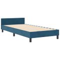 vidaXL Posteľ s pružinovým rámom Tmavomodrá 100 x 200 cm Zamat