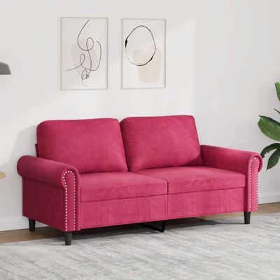 vidaXL 2-miestna pohovka vínovo-červená 140 cm zamat