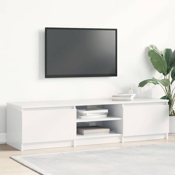 vidaXL TV skrinka, lesklá biela 140x40x35,5 cm, kompozitné drevo
