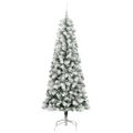 vidaXL Umelý Sklápací Vianočný Stromček 300 LED Zelená a biela 180 cm