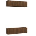 vidaXL TV stolíky 4 ks hnedý dub 60x30x30 cm spracované drevo