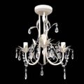 Krištáľový vysiaci luster, elegantný, biely