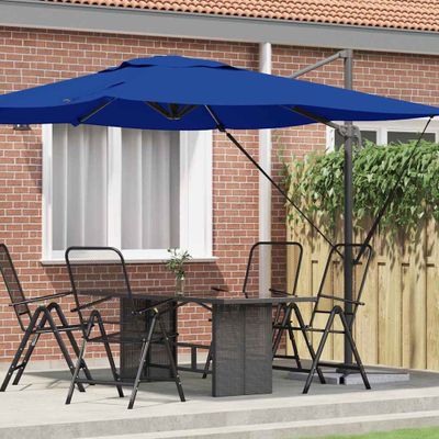 vidaXL Roma Parasol Modrá 286 x 284 x 265 cm Hliník a polyester