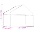 vidaXL Altánok so strechou, biely 13,38x5,88x3,75 m, polyetylén