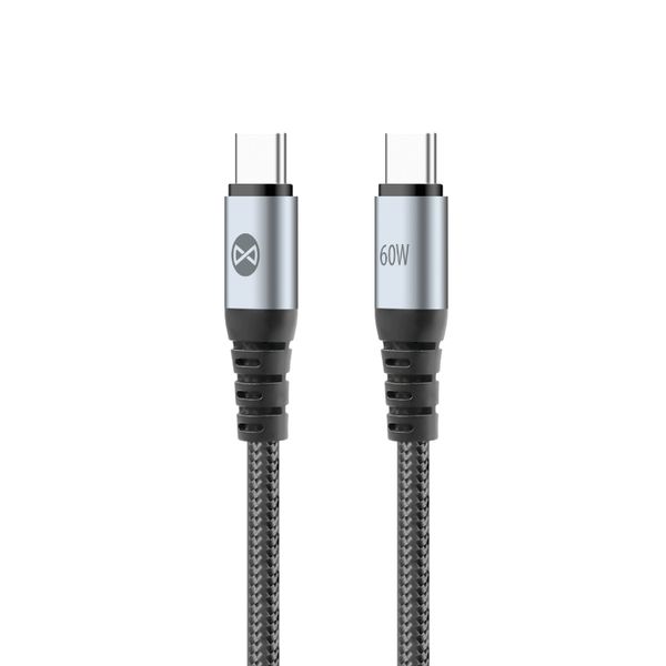 Kábel Forever Braix USB-C - USB-C 1,0 m 60W čierny