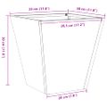 vidaXL Záhradný kvetináč, olivovo zelený 2 ks 30x30x30 cm, oceľ