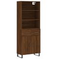 vidaXL Vysoká skrinka hnedý dub 69,5x34x180 cm spracované drevo