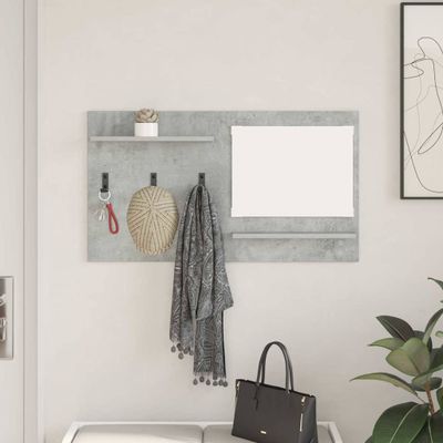 vidaXL Vešiak na stenu Betónová šedá 90 x 10 x 50 cm Kompozitné drevo