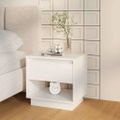 vidaXL Nočné stolíky 2 ks lesklé biele 45x34x44 cm drevotrieska