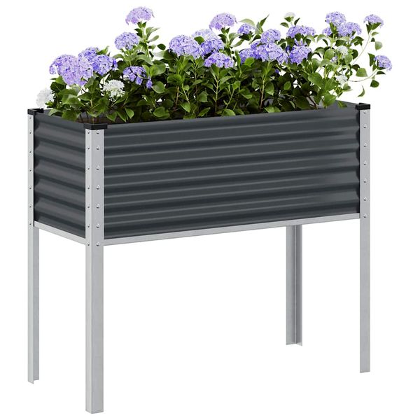 vidaXL Záhradný kvetináč antracitový 100x45x90 cm oceľový