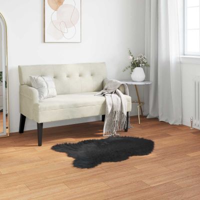 vidaXL Koberec z umelého ovčieho kožucha TAFALLA Čierna 60 x 90 cm
