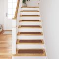 vidaXL Protišmykové schodové rohože 15 ks 75 x 20 cm Žltá PP