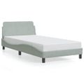 vidaXL Rám postele Dover bledosivý 100x200 cm zamat