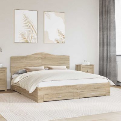 vidaXL Rám postele Sonoma dub 180 x 200 cm Kompozitné drevo