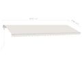 vidaXL Ručne zaťahovacia markíza s LED 600x350 cm krémová