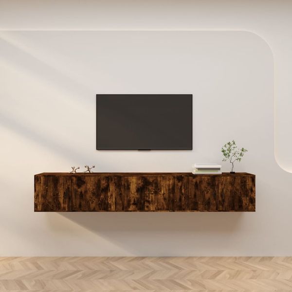 vidaXL Nástenné TV skrinky 3 ks dymový dub 80x34,5x40 cm