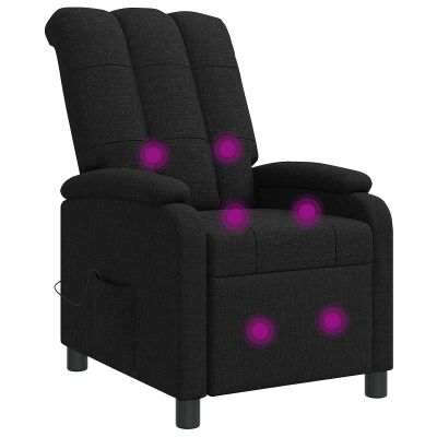 vidaXL Masážne relaxačné kreslo Čierna Látka