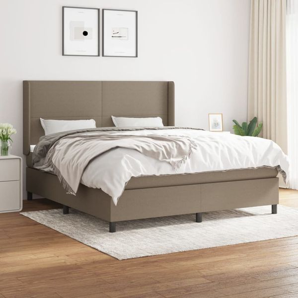 vidaXL Posteľný rám boxspring s matracom sivohned 180x200 cm látka
